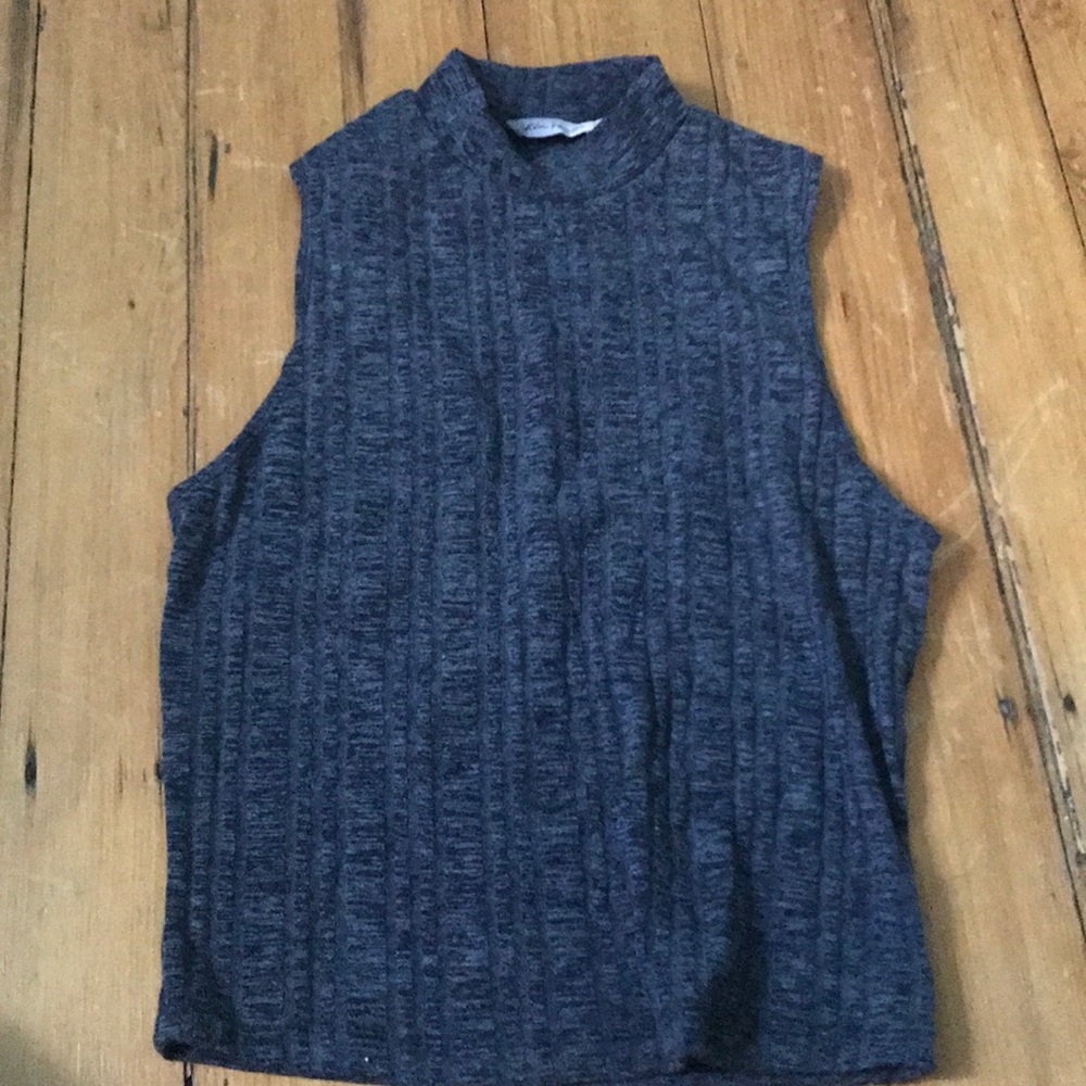 grey faux neck crop top